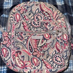 Vera Bradley Red and Pink Backpack with Paisley Print